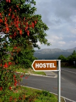 Signpost to Errigal Hostel in Donegal